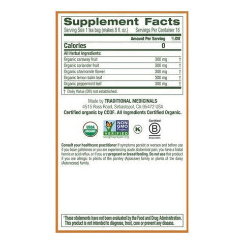 Traditional Medicinals, Organic Gas Relief Tea, 16 BAGS Traditional Medicinals