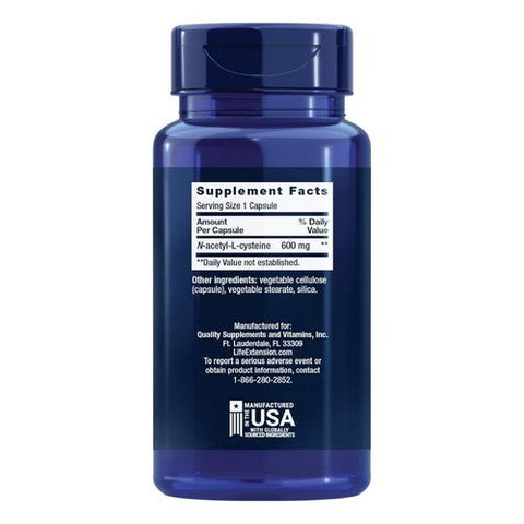 Life Extension, N-Acetyl-L-Cysteine, 600 mg, 60 Vcaps Life Extension