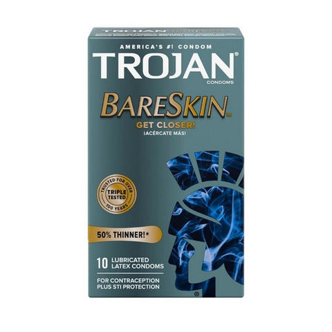 Trojan, Bareskin Lubricated Latex Condoms, 10 Count Trojan