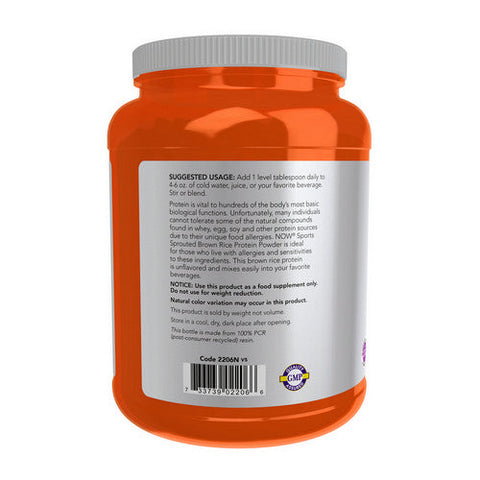 Now Foods, Sprouted Brown Rice Protein, 2 Lbs Now Foods