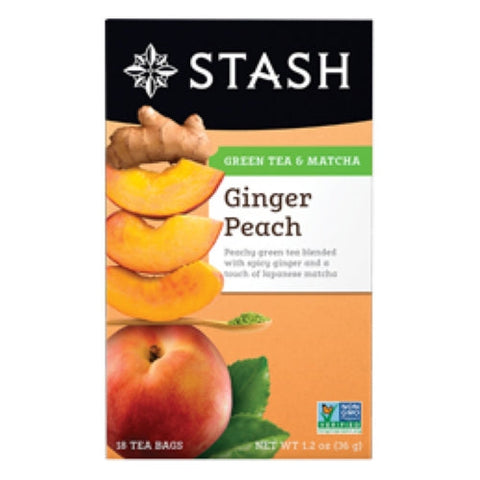 Stash Tea, Ginger Peach with Matcha Tea, 18 Bags Stash Tea