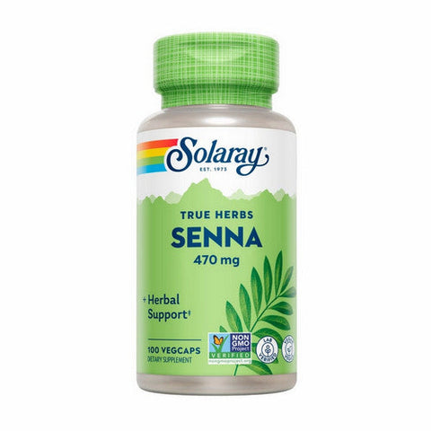 Solaray, True Herbs Senna, 470 Mg, 100 Veg Caps Solaray