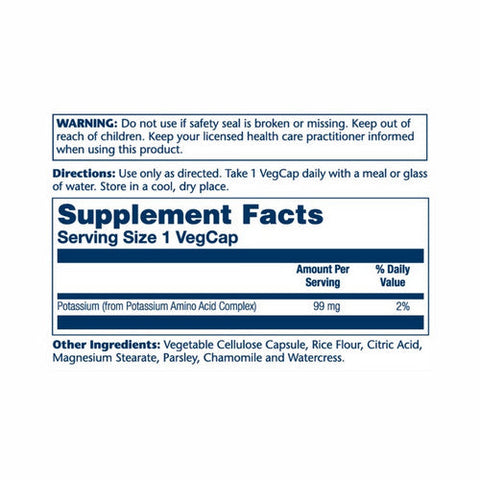 Solaray, Potassium, 99 mg, 100 Caps Solaray