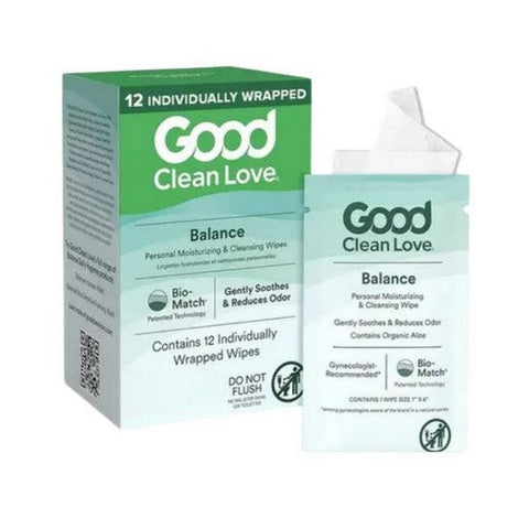 Good Clean Love, Rebalance Personal Moisturizing And Cleansing Wipes, 12 Count Good Clean Love