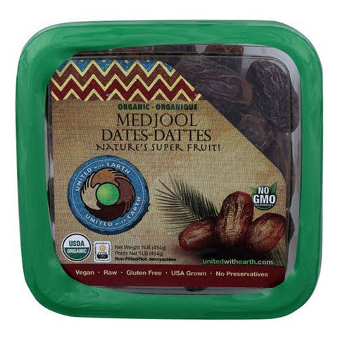 United with Earth, Organic Medjool Dates, 1 Lb(Case Of 24) United with Earth