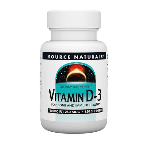 Source Naturals, Vitamin D-3, 10000 IU, 120 Softgels Source Naturals