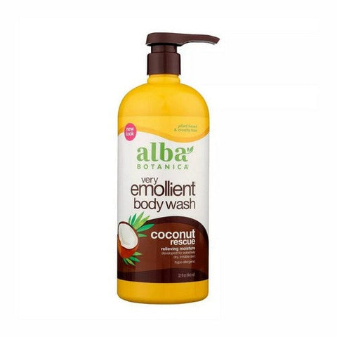 Alba Botanica, Very Emollient Body Wash Coconut Rescue, 32 Oz Alba Botanica