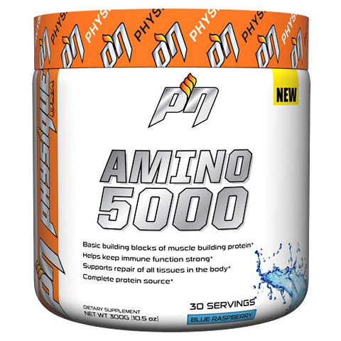 Physique Nutrition, Amino 5000, Blue Raspberry 300 Grams Physique Nutrition
