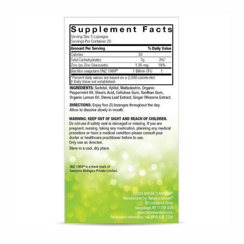Nature's Answer, PerioBrite Dry Mouth Lozenges Lemon-Lime Mint, 100 Count Nature's Answer