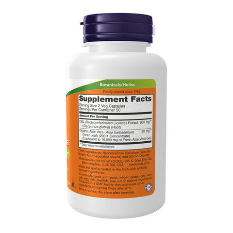 Now Foods, DGL With Aloe Vera, 100 Veg Caps Now Foods