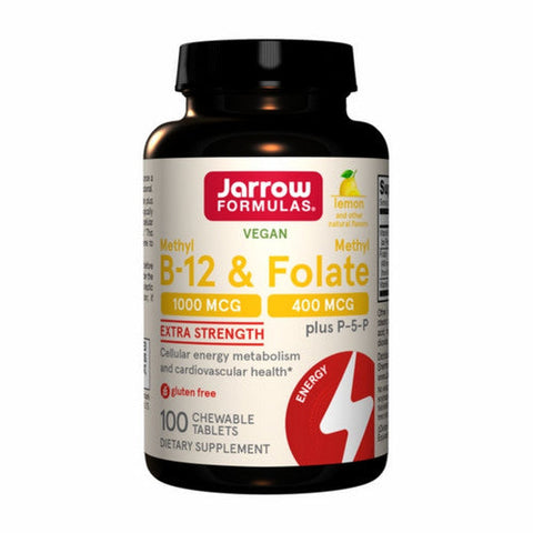 Jarrow Formulas, Vegan Methyl B-12 And Methyl Folate Lemon, 100 Chewable Tablets Jarrow Formulas