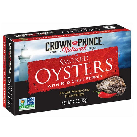 Crown Prince, Smoked Oysters Chilli Pepper, 3 Oz(Case Of 18) Crown Prince
