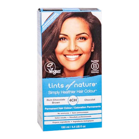 Tints of Nature, Permanent Hair Color, 4CH Rich Chocolate Brown 4.4 Oz Tints of Nature