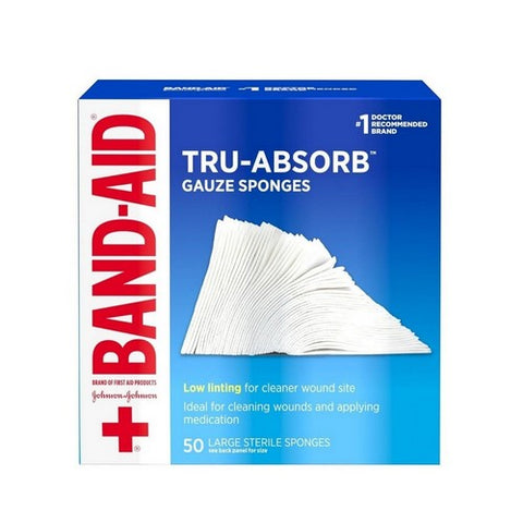 Band-Aid, Mirasorb Gauze Sponges Large 4 inch x 4 inch, 50 Each Band-Aid