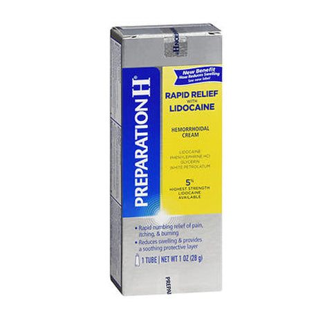 Preparation H, Rapid Relief With Lidocaine Hemorrhoidal Cream, 1 Oz Preparation H