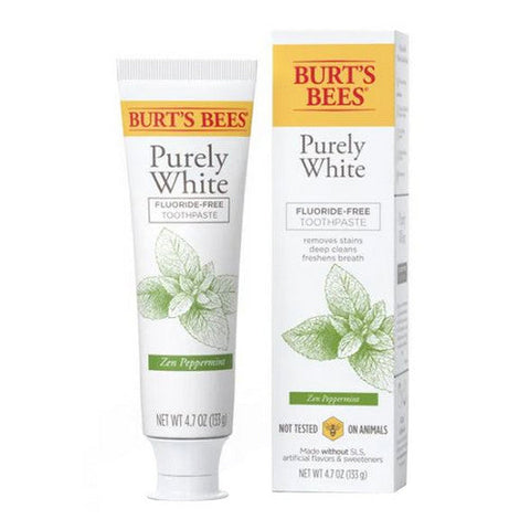 Burt's Bees, Purely White Fluoride-Free Toothpaste Zen Peppermint, 4.7 Oz Burt's Bees