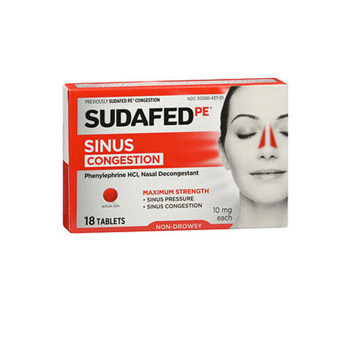 Sudafed Pe, Congestion Tablets, 18 Tabs Sudafed Pe