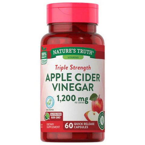 Nature's Truth, Apple Cider Vinegar Capsules Triple Strength, 1200 Mg, 60 Caps Nature's Truth