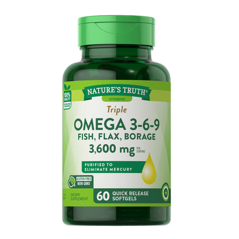 Triple Omega 3-6-9 Fish Flax And Borage 60 Softgels by Nature's Truth