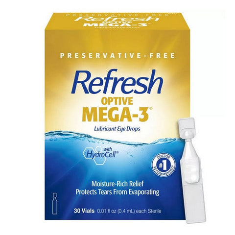 Refresh, Optive Mega-3 Lubricant Eye Drops Single-Use Containers, 30 Each Refresh