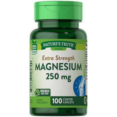 Nature's Truth, Magnesium Coated Caplets Extra Strength, 250 Mg, 100 Tabs Nature's Truth