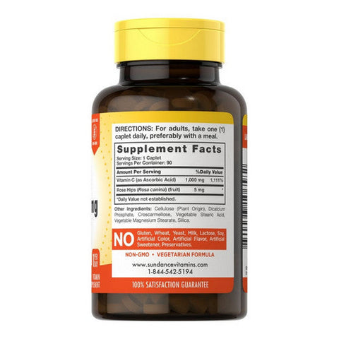 Sundance, Vitamin C With Bioflavonoids And Rose Hips, 1000 Mg, 100 Tabs Sundance