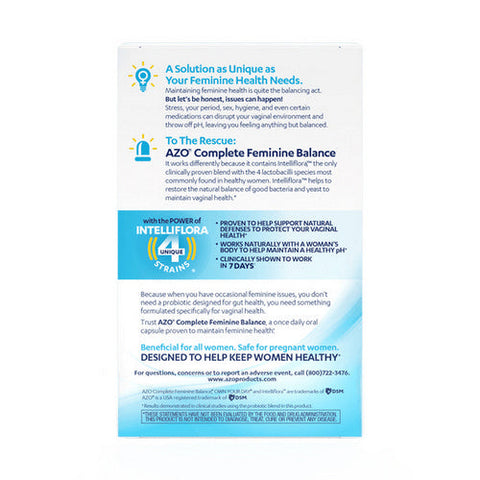 Azo, Complete Feminine Balance Daily Probiotic, 30 Caps Azo