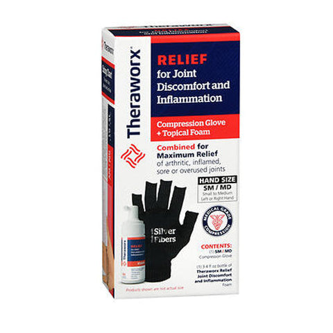 Theraworx, Foam & Compression Hand Glove, Small - Medium 1 Ecah Theraworx
