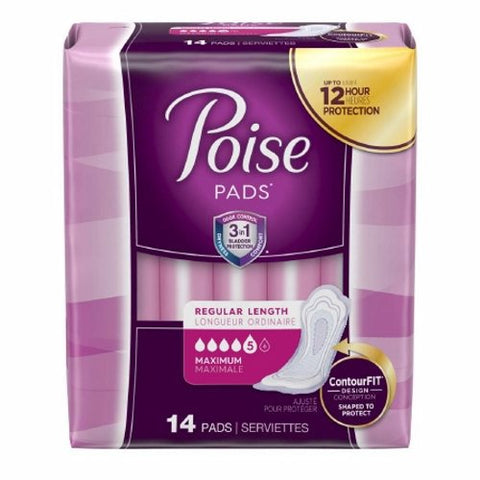 Poise, Bladder Control Pad, Pack Of 14 Poise