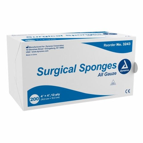 Dynarex, Gauze Sponge 4 X 4 Inch 12-Ply NonSterile 3243, Case Of 10 Dynarex