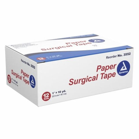 Dynarex, Medical Tape White 1 Inch X 10 Yard Paper NonSterile, Box Of 12 Dynarex