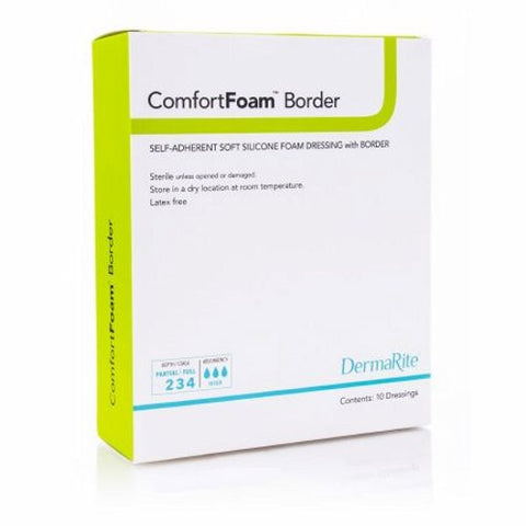 DermaRite, Silicone Foam Dressing 5 X 8 Inch Elbow / Heel Sterile, Box Of 5 DermaRite