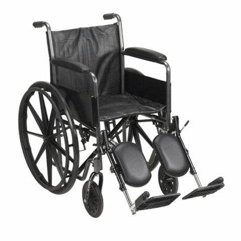 McKesson, Wheelchair Dual Axle Desk Length Arm Swing-Away Elevating Legrest Black 18 Inch Seat Width Adult, Count of 1 McKesson