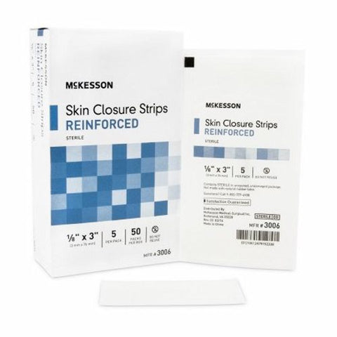 McKesson, Skin Closure Strip 1/8 X 3 Inch Nonwoven Material 3006, 1 Pack McKesson