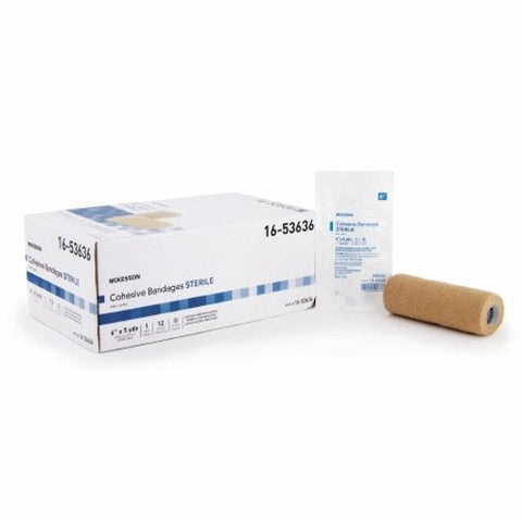 McKesson, Cohesive Bandage 6 Inch X 5 Yard Self-Adherent Closure Tan Sterile 16-53636, Count of 1 McKesson