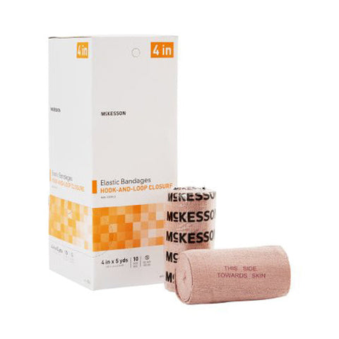 McKesson, Elastic Bandage 4 Inch X 5 Yard Single Hook and Loop Closure 054, Case Of 5 McKesson
