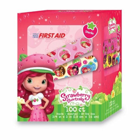 Dukal, Adhesive Strip American  White Cross Stat Strip  3/4 X 3 Inch Plastic Rectangle Kid Design (Strawber, Case Of 12 Dukal