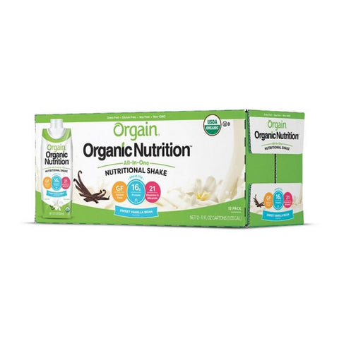 Organic Nutritional Shake Sweet Vanilla Bean Flavor 11 Oz (Case Of 12) by Orgain