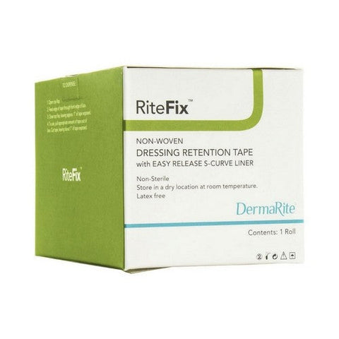DermaRite, Dressing Retention Tape RiteFix Skin Friendly Nonwoven 1 Inch X 11 Yard NonSterile, 1 Each DermaRite