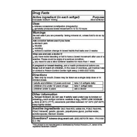 SDA Labs, Stool Softener Original, 100 mg, Original 100 Softgels SDA Labs