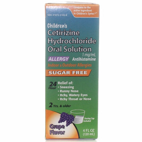 Zyrtec, Cetirizine Hydrochloride Oral Solutiuon, 4 Oz Zyrtec