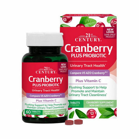 21st Century, Cranberry + Probiotic, 60 Tabs 21st Century