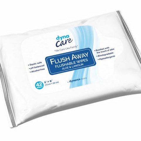 Dynarex, Flushable Personal Wipe, Box Of 1 Dynarex
