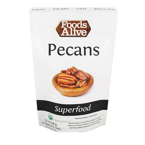 Foods Alive, Organic Pecans, 12 Oz Foods Alive