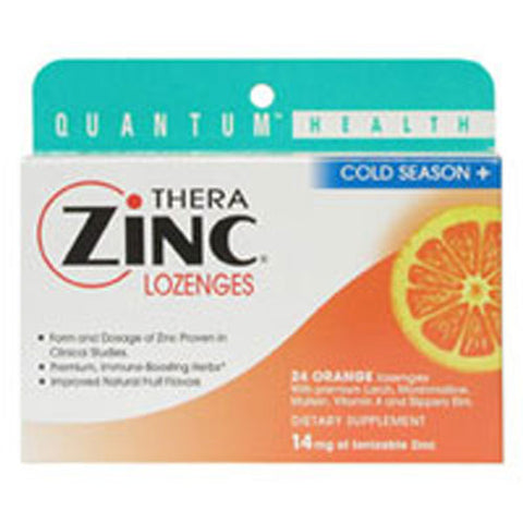Quantum Health, Cold Season+ TheraZinc Lozenges, ORANGE LOZENGES, 24 LOZ Quantum Health