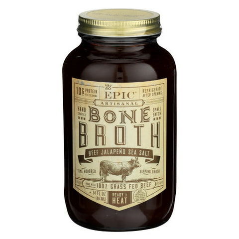 Epic, Bone Broth Beef Jalapeno Sea Salt, 14 Oz(Case Of 6) Epic