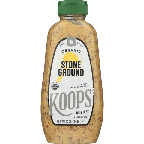 Koops, Mustard Stone Grnd Org, 12 Oz(Case of 12) Koops