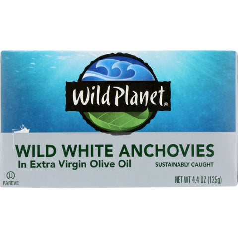 Wild Planet, Foods Wild White Anchovies In Extra Virgin Olive, 4.4 Oz(Case Of 12) Wild Planet