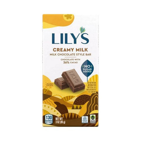 Lily's, Creamy Milk Chocolate Bar With Stevia, 3 Oz(Case Of 12) Lily's