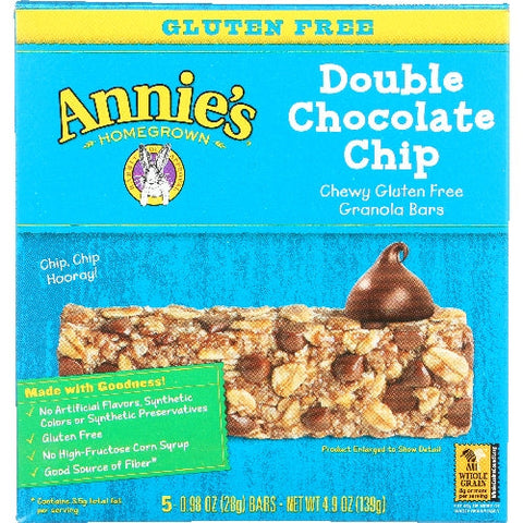 Annie's Homegrown, Chewy Granola Bars Double Chocolate Chip, 4.9 Oz(Case Of 12) Annie's Homegrown
